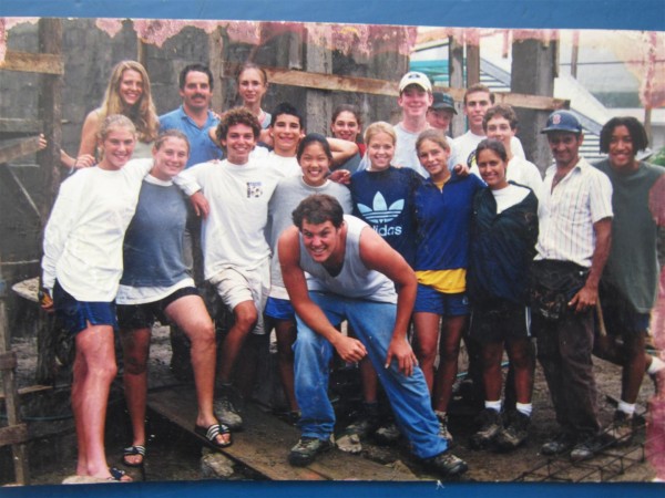 Alden, top left, with the inaugural community service group in Silencio, Costa Rica.