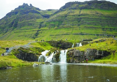 waterfall-iceland-green-grass