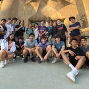 Alum Chloe M. with her group in Barcelona